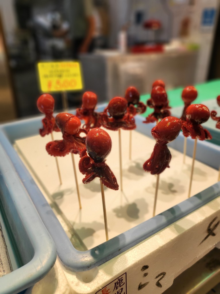 Des poulpes au Nishiki market (pas l'endroit avec les meilleurs prix)